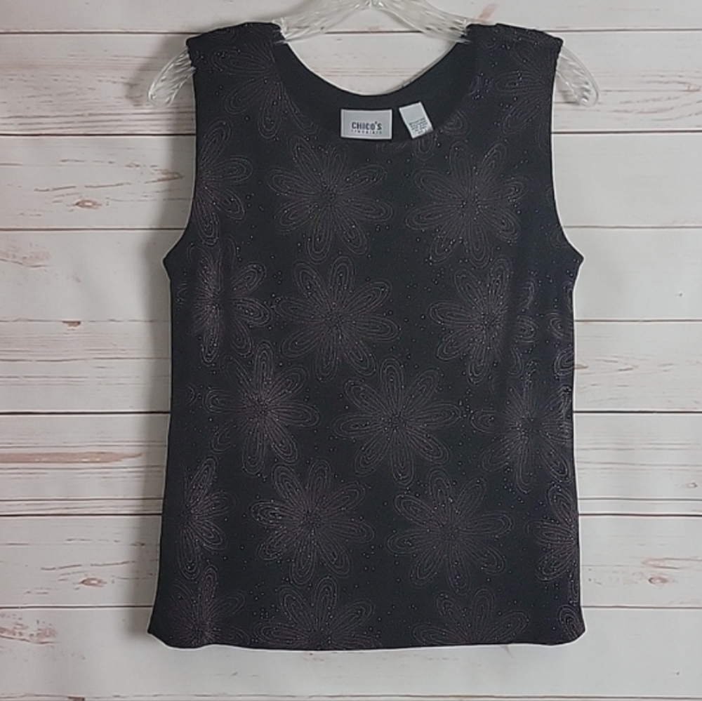 NWT Chico's Sparkly Glittery Stretchy Pullover Tank Top Size Medium
